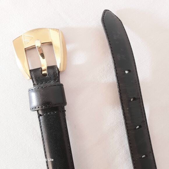 Liz Claiborne Black Belt Womens Medium Waist Fullgrain Semi Aniline Leather - Picture 5 of 13